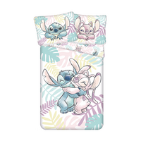 Disney Lilo & Stitch Dekbedovertrek, Leaves - Eenpersoons - 140 x 200 cm / 70 x 90 cm - Katoen