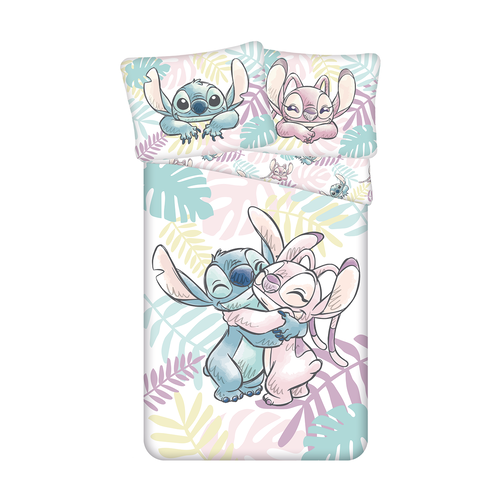 Disney Lilo & Stitch Dekbedovertrek, Leaves - Eenpersoons - 140 x 200 cm / 70 x 90 cm - Katoen