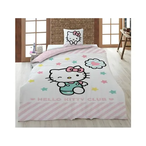 Hello Kitty Dekbedovertrek, Club - Eenpersoons - 140 x 200 + 65 x 65 cm - Katoen
