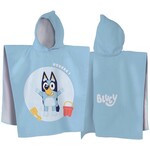Bluey Poncho / Badcape, Hoera - 60 x 120 cm - Katoen