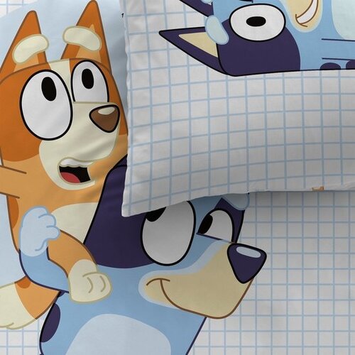 Bluey Dekbedovertrek, Hoera - Eenpersoons - 140 x 200 + 63 x 63 cm - Katoen