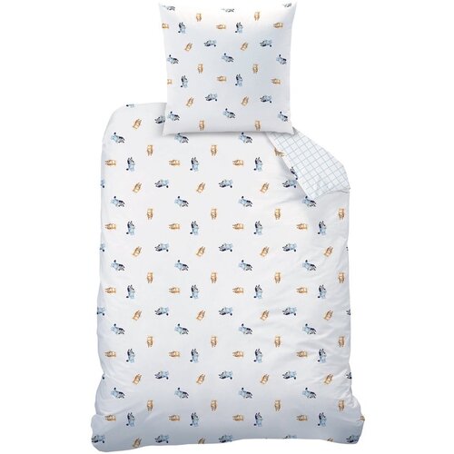 Bluey Dekbedovertrek, Hoera - Eenpersoons - 140 x 200 + 63 x 63 cm - Katoen