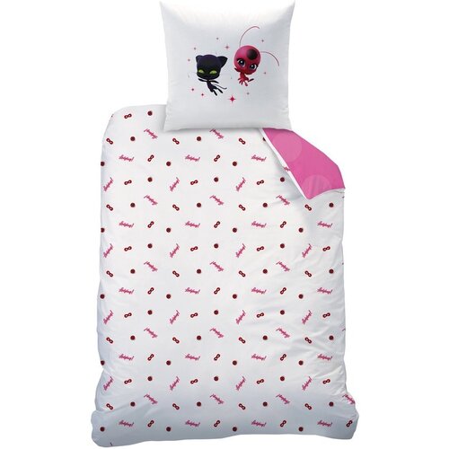 Miraculous Dekbedovertrek, Supergirl- Eenpersoons - 140 x 200 + 63 x 63 cm - Katoen