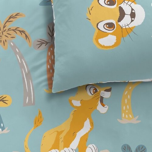 Disney The Lion King Dekbedovertrek, Savana - Eenpersoons - 140 x 200 + 63 x 63 cm - Katoen