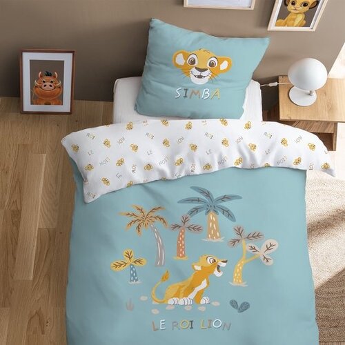 Disney The Lion King Dekbedovertrek, Savana - Eenpersoons - 140 x 200 + 63 x 63 cm - Katoen