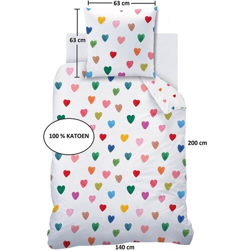 Wee Blue Bell Dekbedovertrek Amour - 140 x 200 + 63 x 63 cm - Katoen