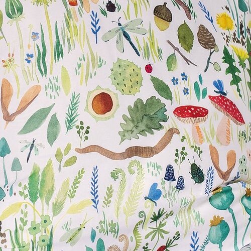 Wee Blue Bell Dekbedovertrek Fauna Flora - 140 x 200 + 63 x 63 cm - Katoen