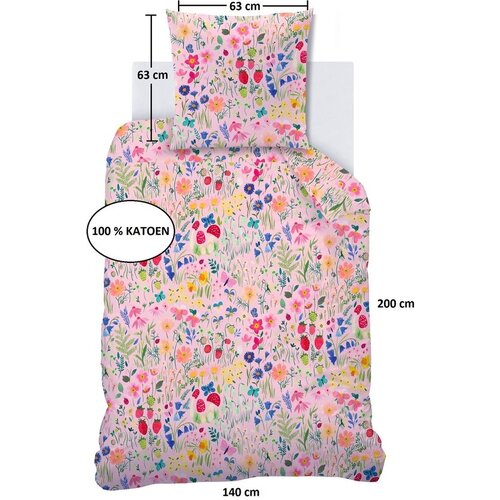 Wee Blue Bell Dekbedovertrek Jardin Secret - 140 x 200 + 63 x 63 cm - Katoen