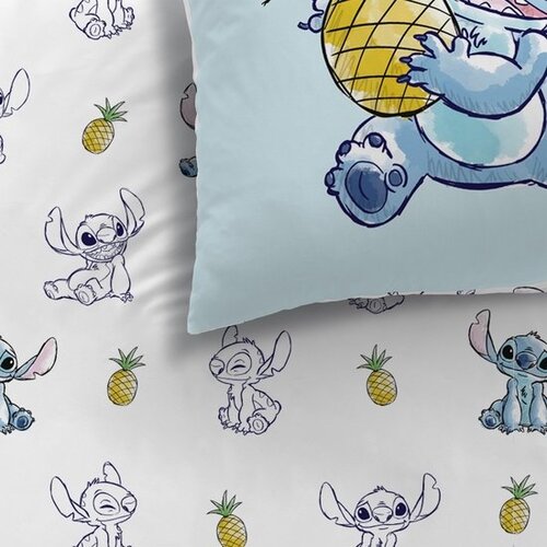 Disney Lilo & Stitch Dekbedovertrek, Ananas - Eenpersoons - 140 x 200 + 63 x 63 cm - Katoen