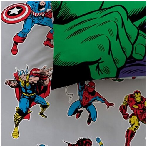 Marvel Avengers Dekbedovertrek Comics - 140 x 200 + 63 x 63 cm - Katoen