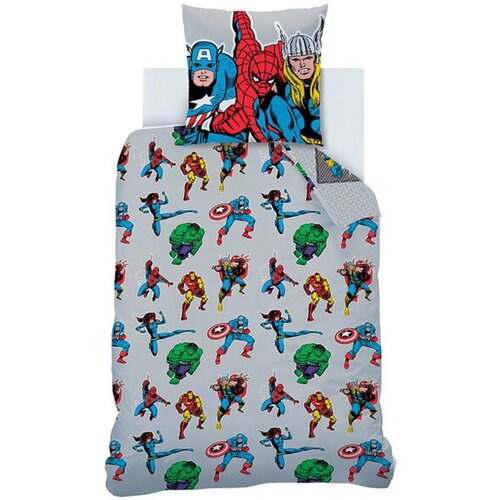 Marvel Avengers Dekbedovertrek Comics - 140 x 200 + 63 x 63 cm - Katoen