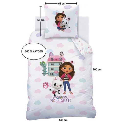 Gabby's poppenhuis Dekbedovertrek Magique World - 140 x 200 + 63 x 63 cm - Katoen