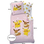 Pokemon Dekbedovertrek Evoli - 140 x 200 + 63 x 63 cm - Katoen