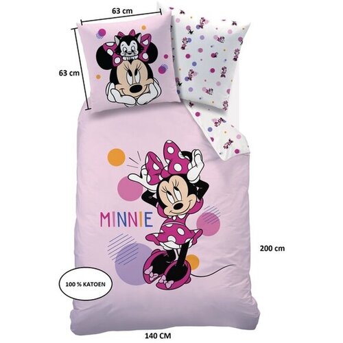 Disney Minnie Mouse Dekbedovertrek Jolie - 140 x 200 + 63 x 63 cm - Katoen