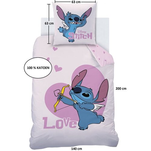 Disney Lilo & Stitch Dekbedovertrek Cupidon - 140 x 200 + 63 x 63 cm - Katoen