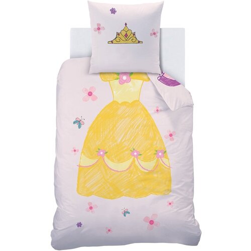 Disney Princess Dekbedovertrek Jurk - 140 x 200 + 63 x 63 cm - Katoen