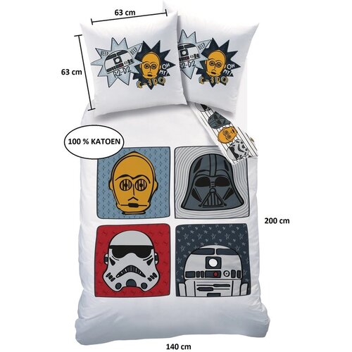 Star Wars Dekbedovertrek Portraits - 140 x 200 + 63 x 63 cm - Katoen