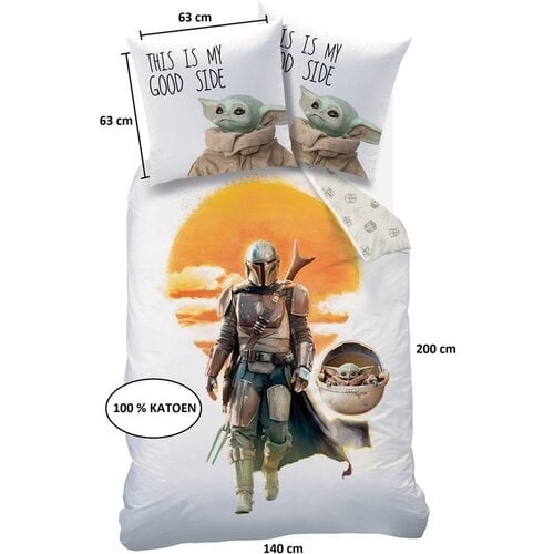 Star Wars Dekbedovertrek Din Djarin - 140 x 200 + 63 x 63 cm - Katoen