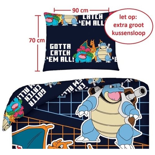 Pokemon Dekbedovertrek Charizard - Eenpersoons - 140 x 200 + 70 x 90 cm - Polyester