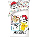 Pokemon Dekbedovertrek, Meowth - Eenpersoons - 140 x 200 + 70 x 90 cm - Polyester