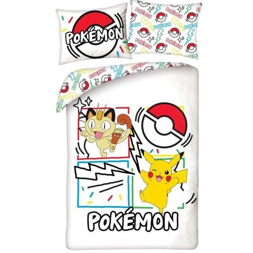 Pokemon Dekbedovertrek, Meowth - Eenpersoons - 140 x 200 + 70 x 90 cm - Polyester