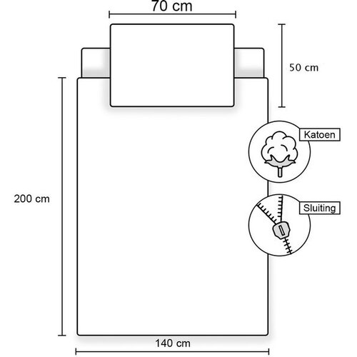 Disney Frozen Dekbedovertrek Snow - 140 x 200 cm + 50 x 70 cm - Katoen