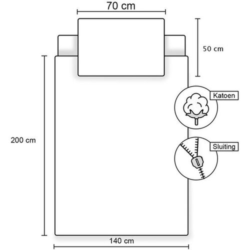 Minecraft Dekbedovertrek Pixel - 140 x 200 cm + 50 x 70 cm - Katoen