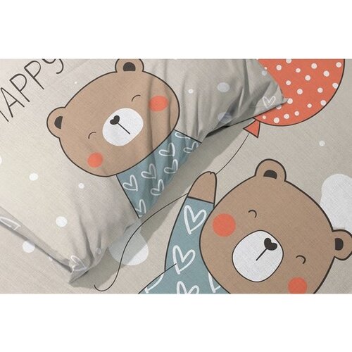 Cuddles BABY / Peuter dekbedovertrek, Beer - 100 x 135 cm / 40 x 60 cm - Katoen