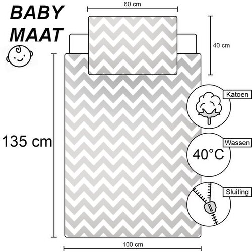Cuddles BABY / Peuter dekbedovertrek, Beer - 100 x 135 cm / 40 x 60 cm - Katoen