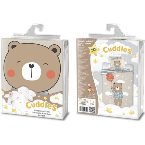 Cuddles BABY / Peuter dekbedovertrek, Beer - 100 x 135 cm / 40 x 60 cm - Katoen