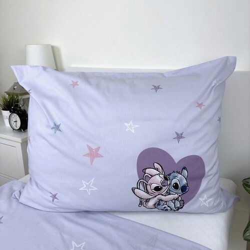 Disney Lilo & Stitch Dekbedovertrek Hart - Eenpersoons - 140 x 200 cm  - Katoen