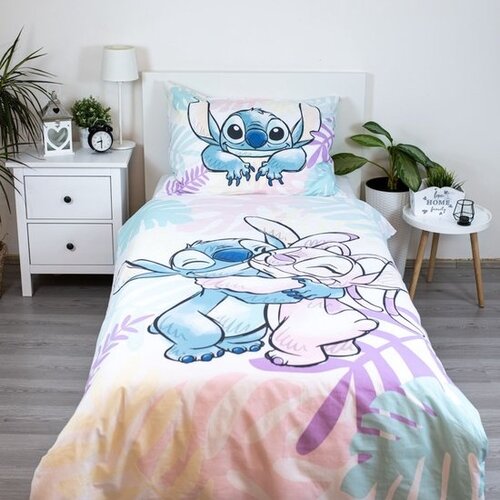 Disney Lilo & Stitch Dekbedovertrek, Leaves - Eenpersoons - 140 x 200 cm / 70 x 90 cm - Katoen