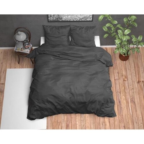 Sleeptime Dekbedovertrek - 240x200/260 + 2 kussenslopen 60x70 - Zwart - Lits-Jumeaux