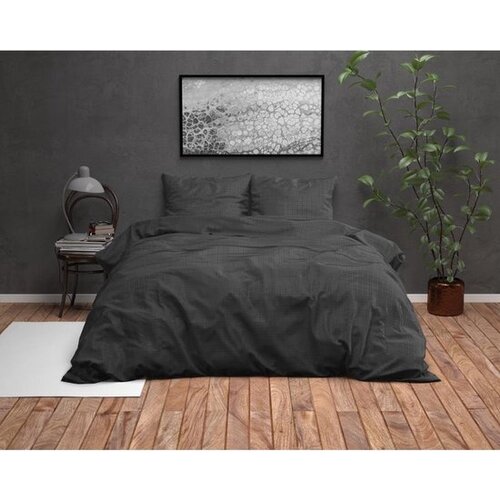 Sleeptime Dekbedovertrek - 240x200/260 + 2 kussenslopen 60x70 - Zwart - Lits-Jumeaux