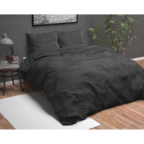 Sleeptime Dekbedovertrek - 240x200/260 + 2 kussenslopen 60x70 - Zwart - Lits-Jumeaux