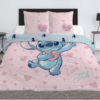 Disney Lilo & Stitch Dekbedovertrek Love - 240 x 220 cm  + (2x) 65 x 63 cm - Polykatoen