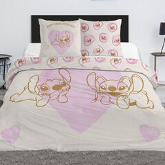 Disney Lilo & Stitch Dekbedovertrek Happy - 240 x 220 cm  + (2x) 65 x 63 cm - Polykatoen