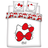 Hello Kitty Dekbedovertrek Red Bow - Lits Jumeaux - 240 x 220 cm - Polykatoen