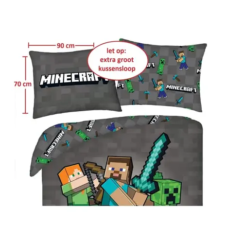 Minecraft Dekbedovertrek Sword - 140 x 200 + 70 x 90 cm - Polyester