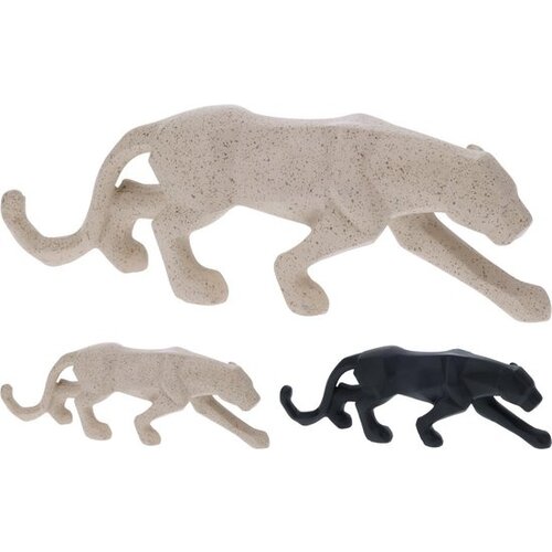 Koopman 2 Pack - Panter polystone geometrisch 24x5x8cm
