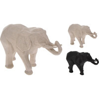 Koopman 2 Pack - OLIFANT GEOMETRISCH 25X15CM - Beige en zwart