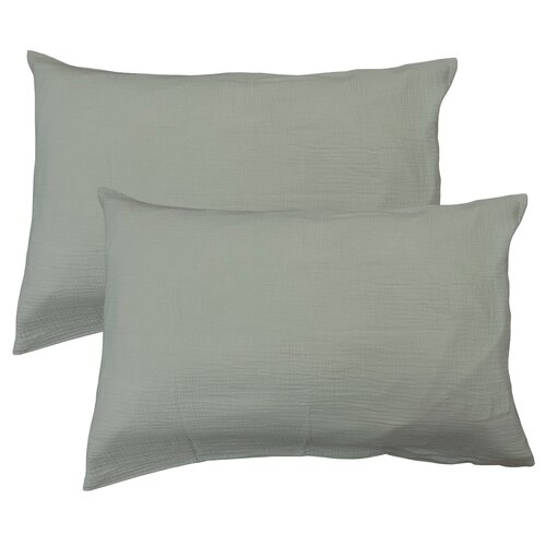 Matt & Rose Set Kussenslopen Mosgroen - (2x) Mousseline Katoen