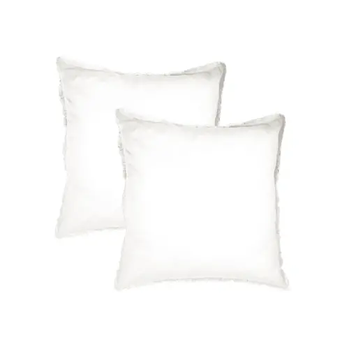 Matt & Rose Dekbedovertrek Wit - 260 x 240 + 2x 65 x 65 cm - Gewassen Katoen