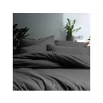 Matt & Rose Dekbedovertrek Antraciet - 260 x 240 + 2x 65 x 65 cm - Gewassen katoen