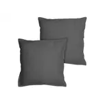 Matt & Rose Dekbedovertrek Antraciet - 260 x 240 + 2x 65 x 65 cm - Gewassen katoen