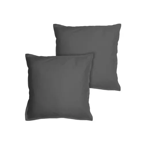 Matt & Rose Dekbedovertrek Antraciet - 260 x 240 + 2x 65 x 65 cm - Gewassen katoen