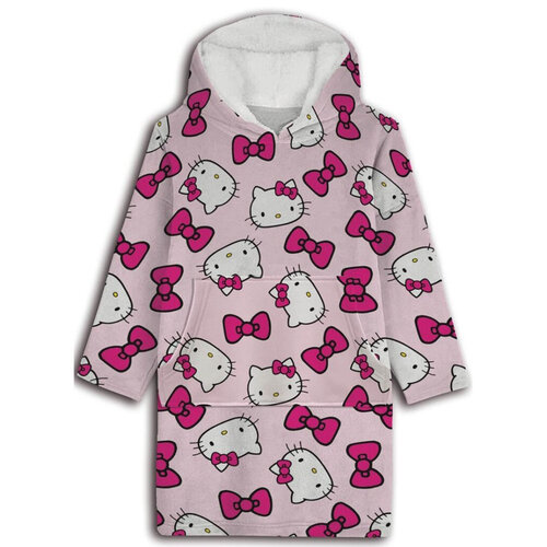 Hello Kitty Hoodie Fleece deken Pink - Kind - One Size  (7-14 jaar) - Polyester
