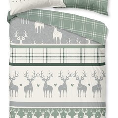 Good morning Bettbezug Bjirk - flanel nr.30143 groen