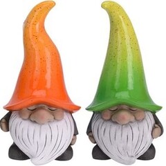 Koopman Set van 4 tuinkabouters gnooms met mutsen