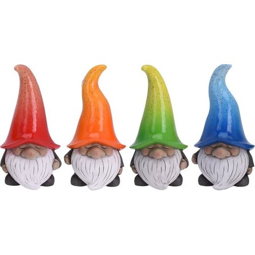 Koopman Set van 4 tuinkabouters gnooms met mutsen